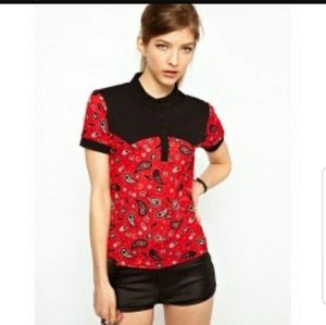 Fred Perry Amy Whinehouse US 6 paisley Bandana top